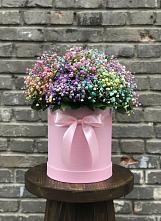 Цветочная композиция из Гипсофила и Розы в шляпной коробке #REPLACE_PRED# Борки