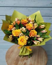 Букет цветов из:  Альстромерии и Розы в Борки