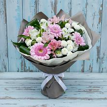 Букет цветов из:  Герберы, Альстромерии и Хризантемы #REPLACE_PRED# Борки