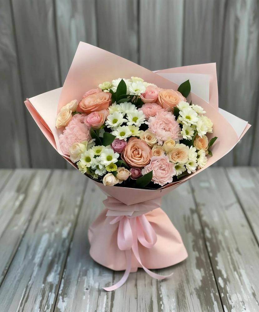 Букет цветов из: Гвоздики, Розы и Хризантемы в Борки