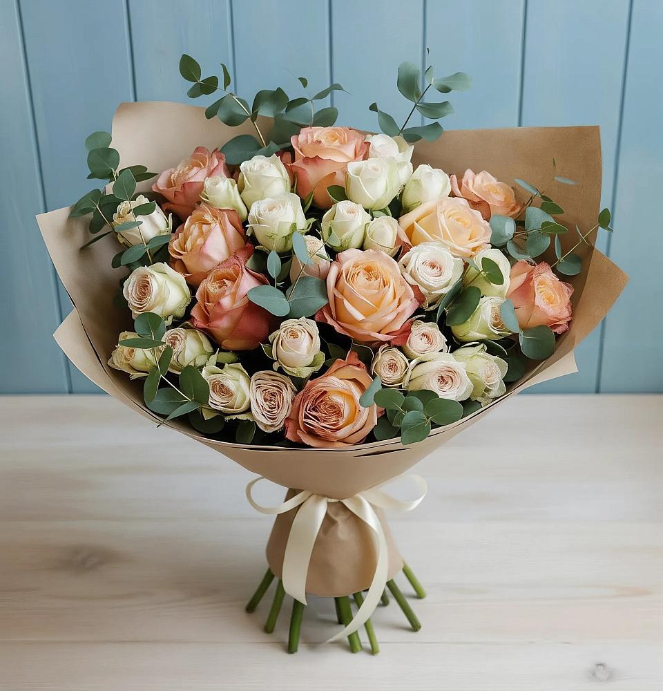 Букет цветов из: Альстромерии и Розы в Борки