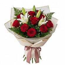 Букет цветов из:  Лилии и Розы в Борки