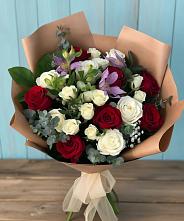 Букет цветов из:  Розы и Альстромерии в Борки