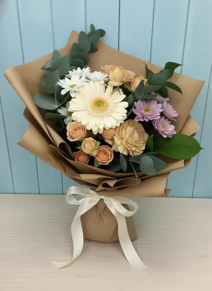 Букет цветов из: Герберы и Хризантемы в Борки