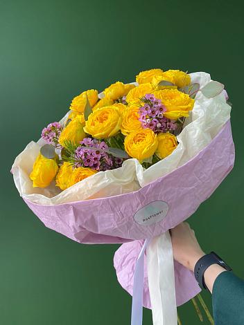 Букет Кустовые желтые розы в Борки