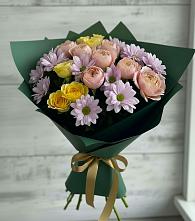 Букет цветов из:  Хризантемы и Розы #REPLACE_PRED# Борки