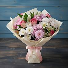 Букет цветов из:  Хризантемы, Альстромерии и Розы #REPLACE_PRED# Борки