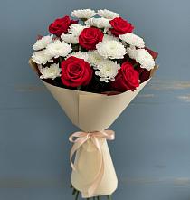 Букет цветов из:  Розы и Хризантемы в Борки