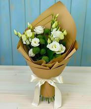 Букет цветов из:  Хризантемы и Лизиантусы #REPLACE_PRED# Борки