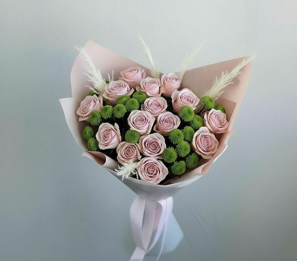 Букет цветов из: Розы и Хризантемы в Борки