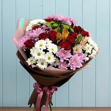 Букет цветов из:  Розы, Хризантемы и Альстромерии в Борки
