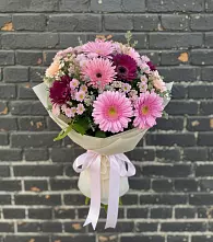 Букет цветов из:  Герберы и Хризантемы в Борки