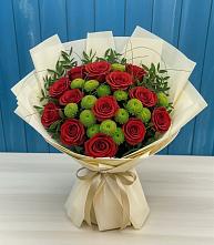 Букет цветов из:  Розы и Хризантемы в Борки