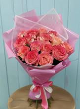Букет 15 Розовых роз Равель в Борки